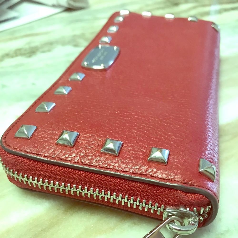 Michael Kors red leather wallet